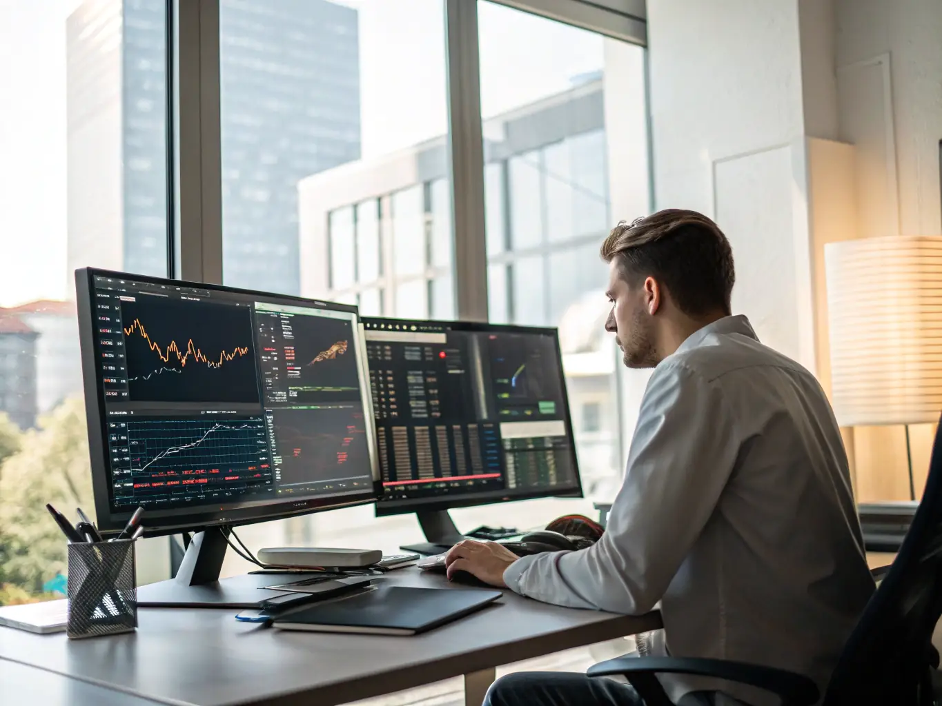 An image illustrating a business professional analyzing financial data and optimizing cash flow strategies.